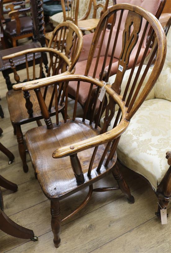 A windsor elbow chair and another